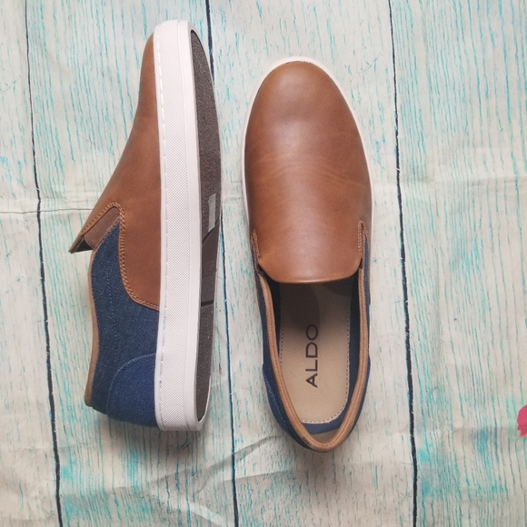 Aldo Other - Aldo Haosien denim/ leather slip on sneakers 9.5